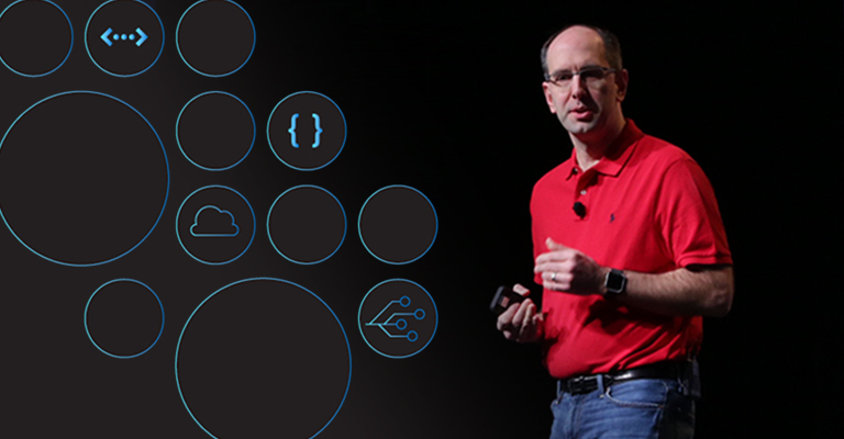 Scott Guthrie giving keynote address for Microsoft Connect(); 2018.