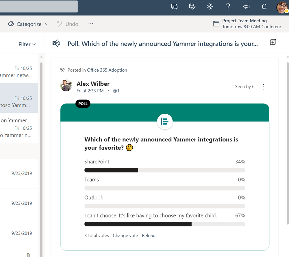 Yammer In Outlook Pollpng Microsoft 365 Blog Images And Photos Finder