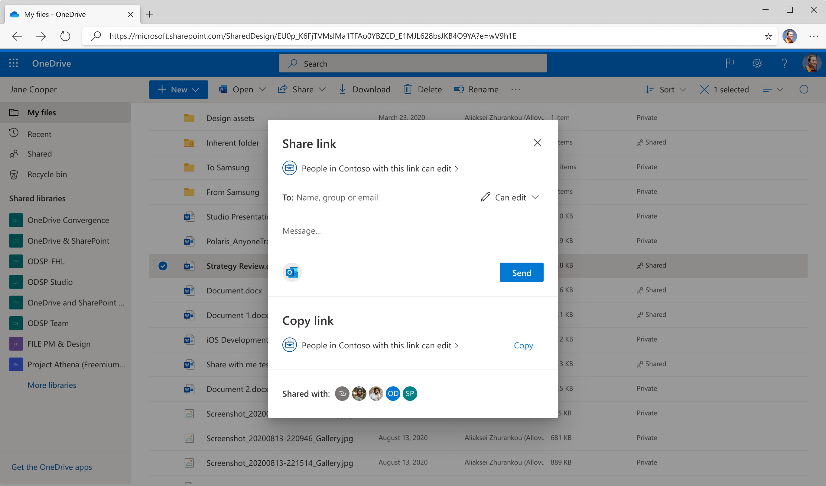 New OneDrive Sharing Experience