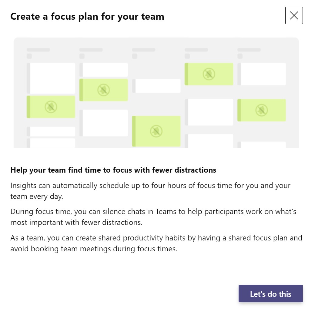 Create a focus plan for your team