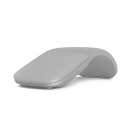 Angled front view of Surface Arc Mouse in light grey.