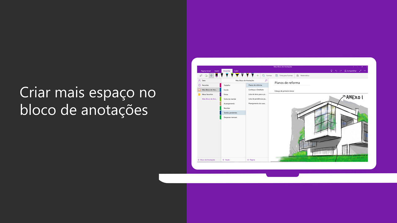 Desenhar e esboçar anotações em uma página - Suporte da Microsoft