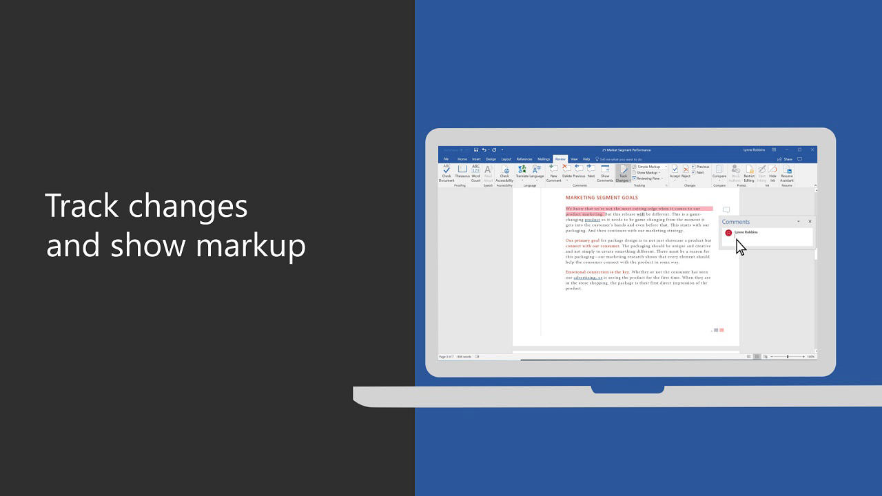 track changes mode in ms word