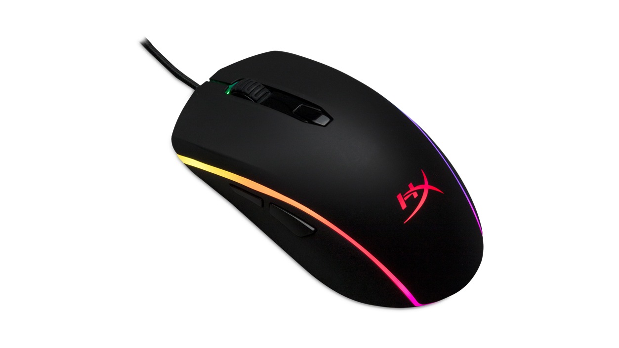 Left birdseye view of the Kingston HyperX Pulsefire Surge RGB Gaming Mouse