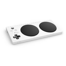 Angled view of Xbox Adaptive Controller.