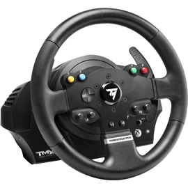 Front view of a Thrustmaster TMX Force Feedback Racing Wheel.