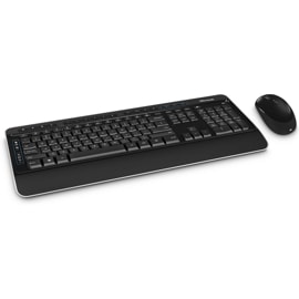 Microsoft Wireless Desktop 3050 product view with mouse. 