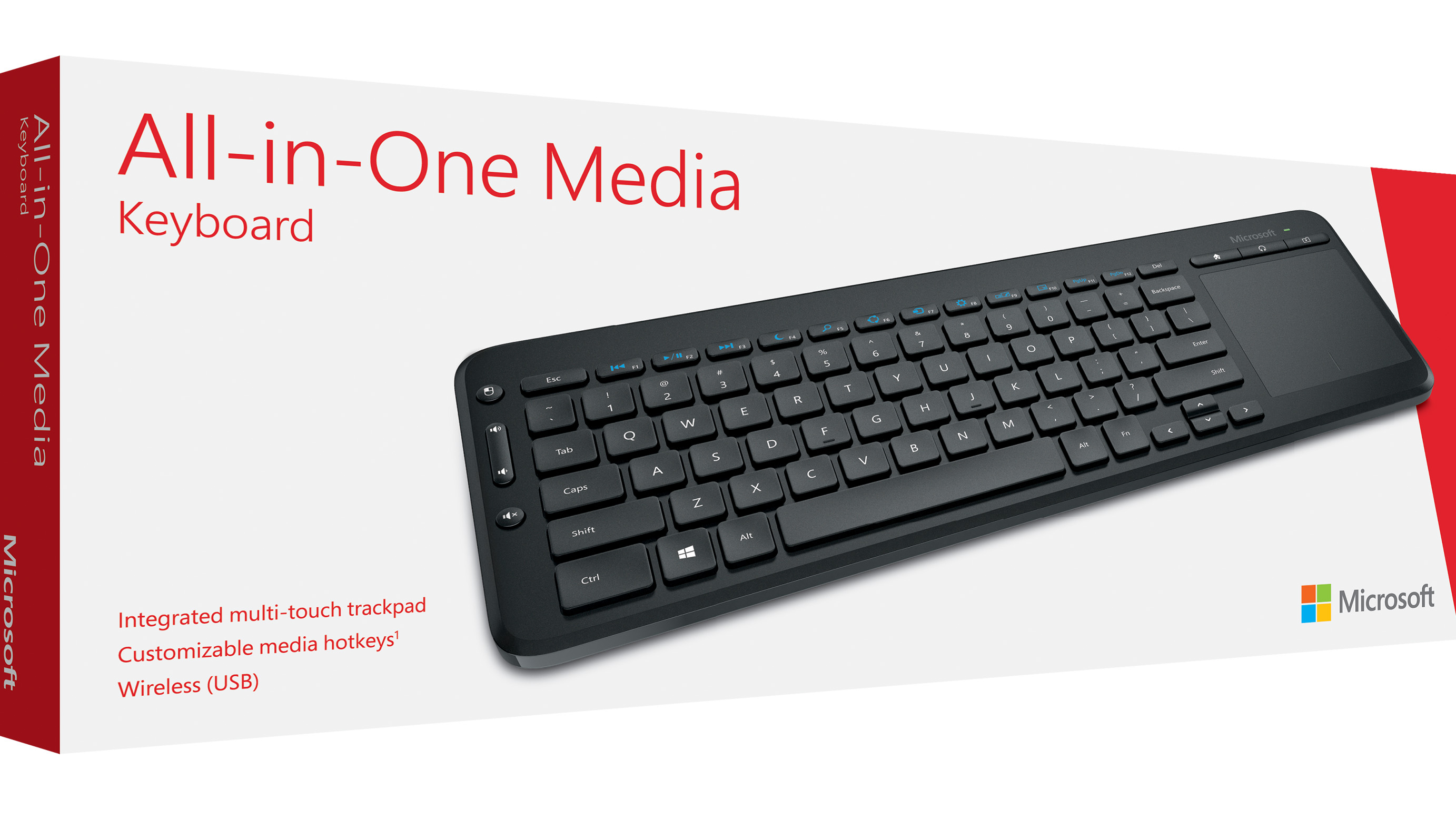 Clavier Microsoft Microsoft All-in-One Media Keyboard, sans fil - CARON  Informatique - Calais