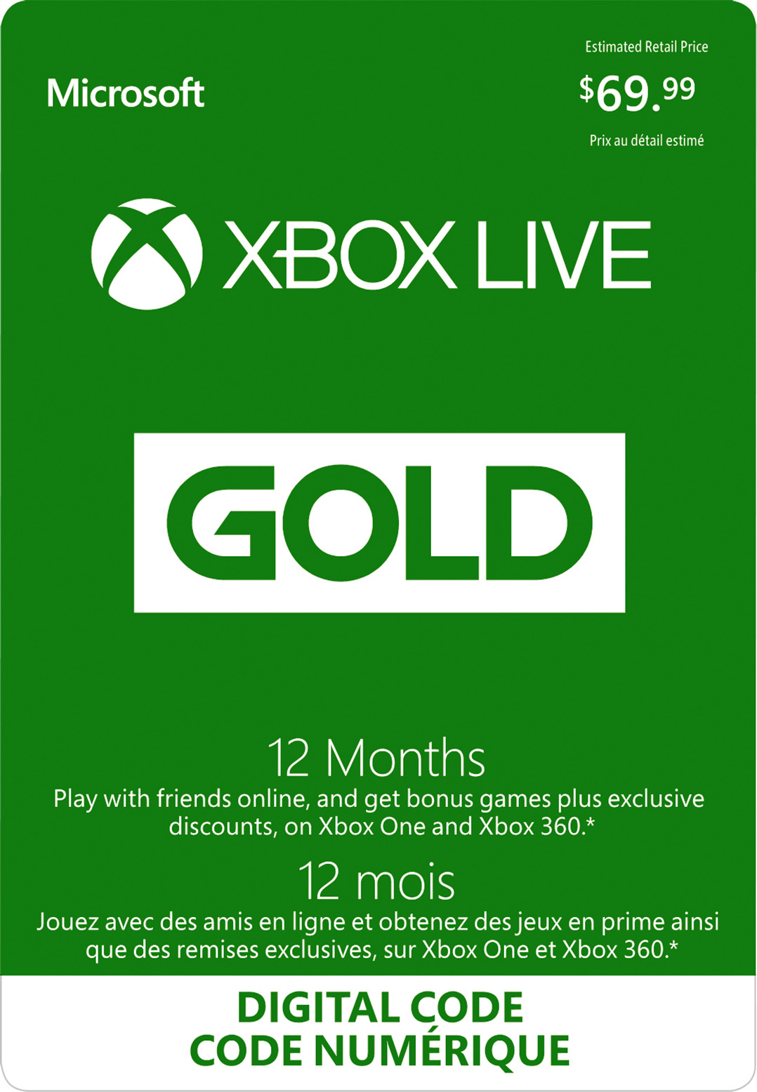 xbox live gift card 12 months