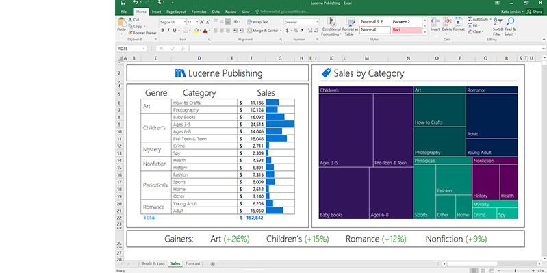A screen shot from Excel