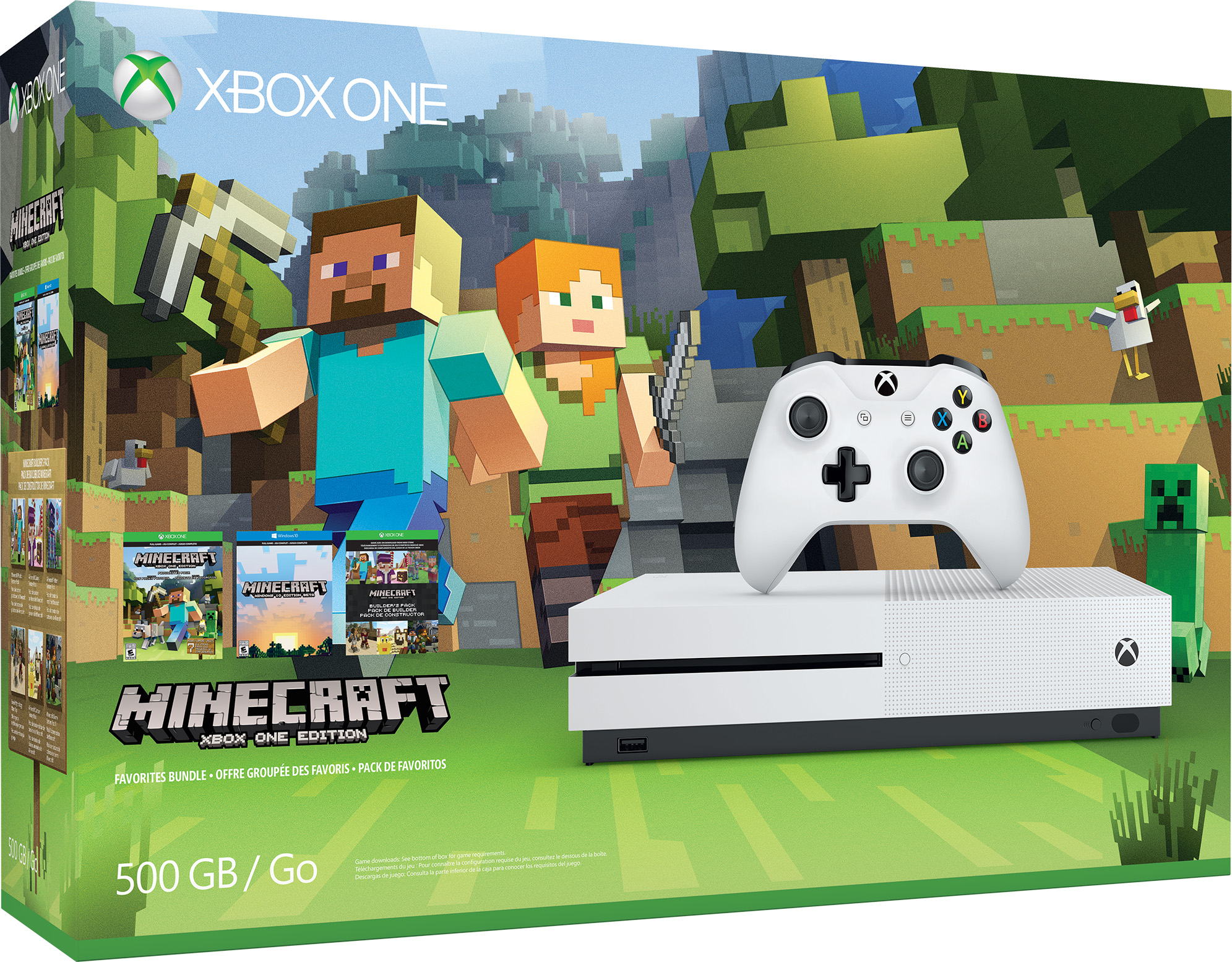 Xbox One S 500GB Console - Minecraft Favorites Bundle