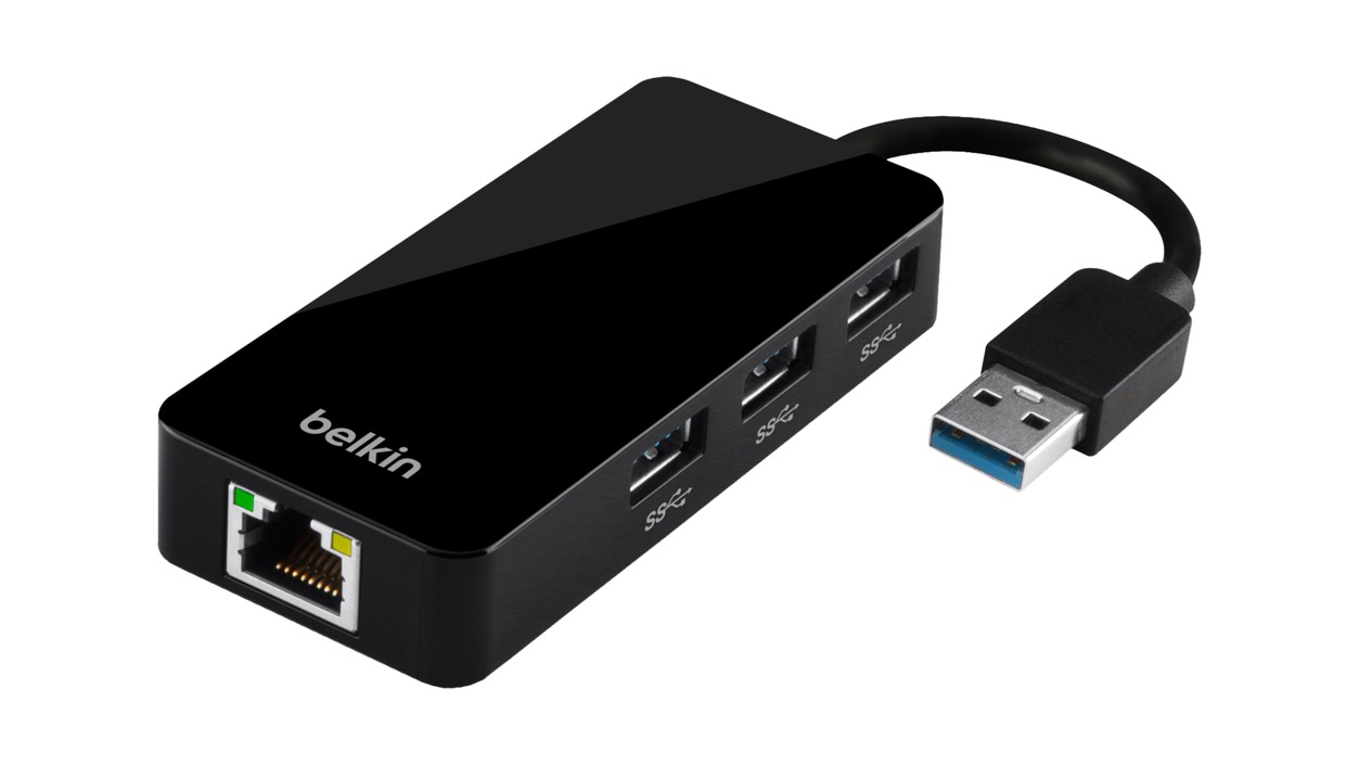 Buy Belkin USB 3.0 3-Port Hub with Gigabit Ethernet Adapter - Microsoft  Store