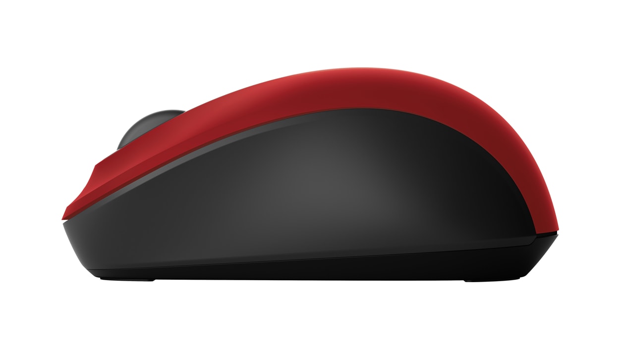 Red Microsoft Bluetooth Mobile Mouse 3600 - Side View