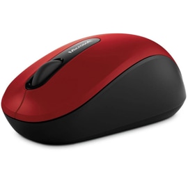 Red Microsoft Bluetooth Mobile Mouse 3600 - Side Angled View
