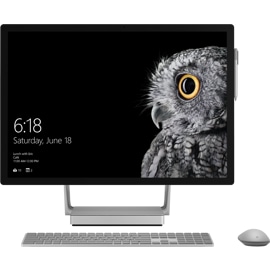 Surface Studio front facing with keyboard and mouse