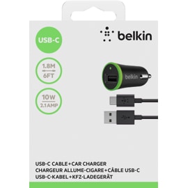 Belkin Car Charger with USB Type-C to Type-A Cable - Front of box