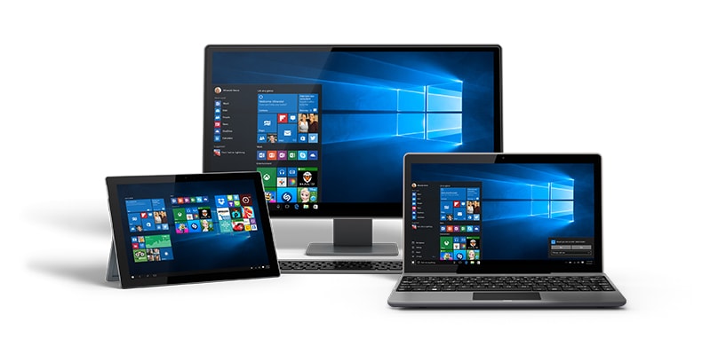 Varios dispositivos que ejecutan Windows 10