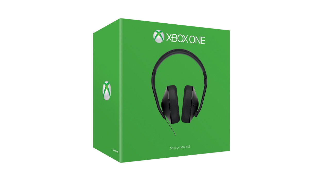 Left angle view of Xbox One Stereo Headset packaging