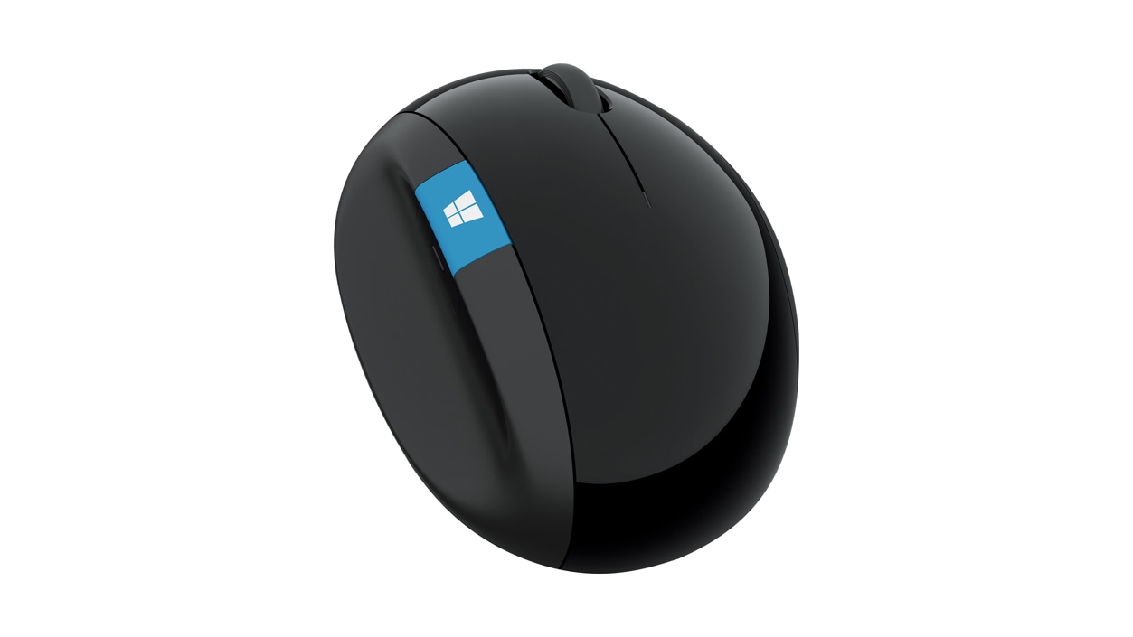 Rear angled view of a Sculpt Ergonomic Mouse.