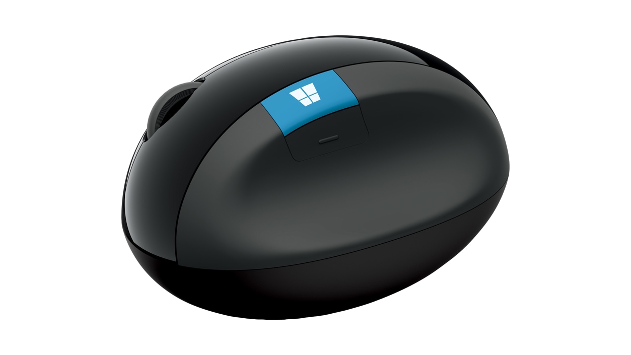 Left side angled view of a Sculpt Ergonomic Mouse.