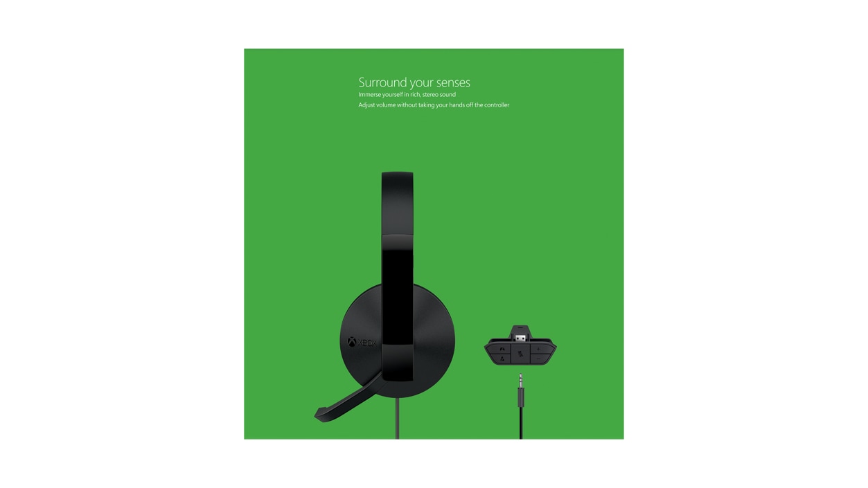 Back view of Xbox One Stereo Headset packaging