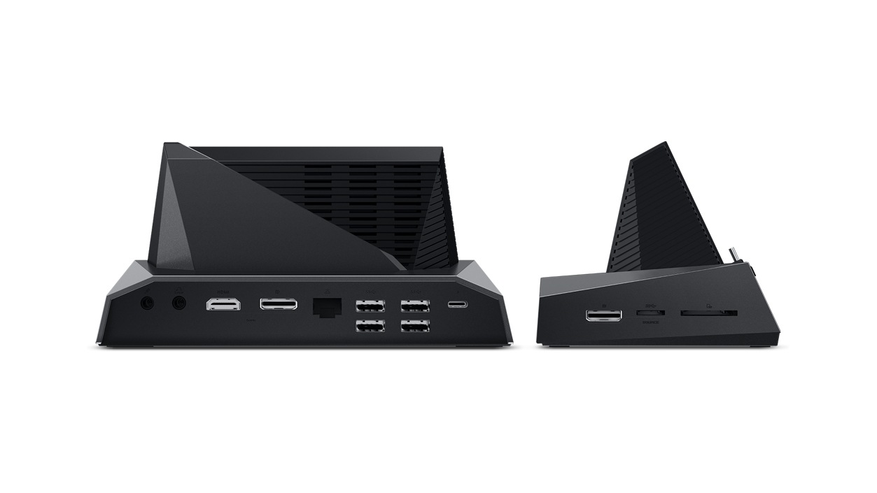 Rear and right views of the Asus ROG Mobile Desktop Dock