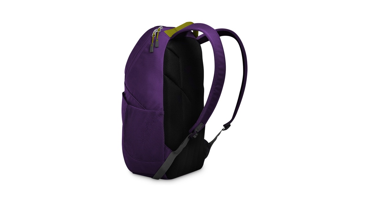 Left view of the STM Saga Backpack in Purple