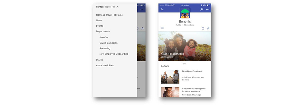 The mobile intranet experience using the new SharePoint App
