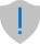 Graphic icon of a shield with an exclamation point in the middle