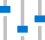 Graphic icon of three slider switches to represent control
