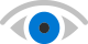 Graphic icon of an eye that is wide open.