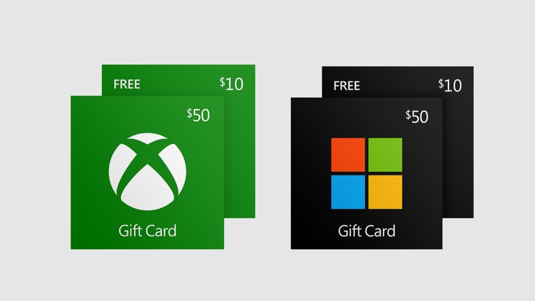 A 50 Xbox Gift Card In Front Of Free 10 Value