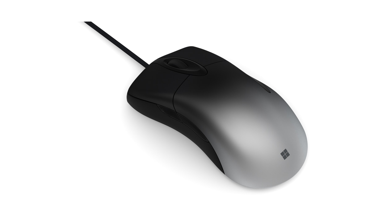 Back left view of Microsoft Pro IntelliMouse in Shadow Black