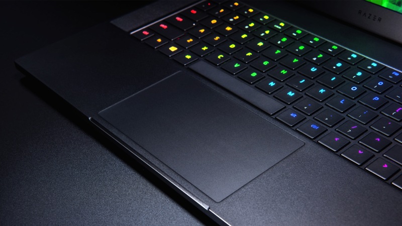 A close up of the keyboard in the Razer Blade 15 Max-Q Gaming Laptop