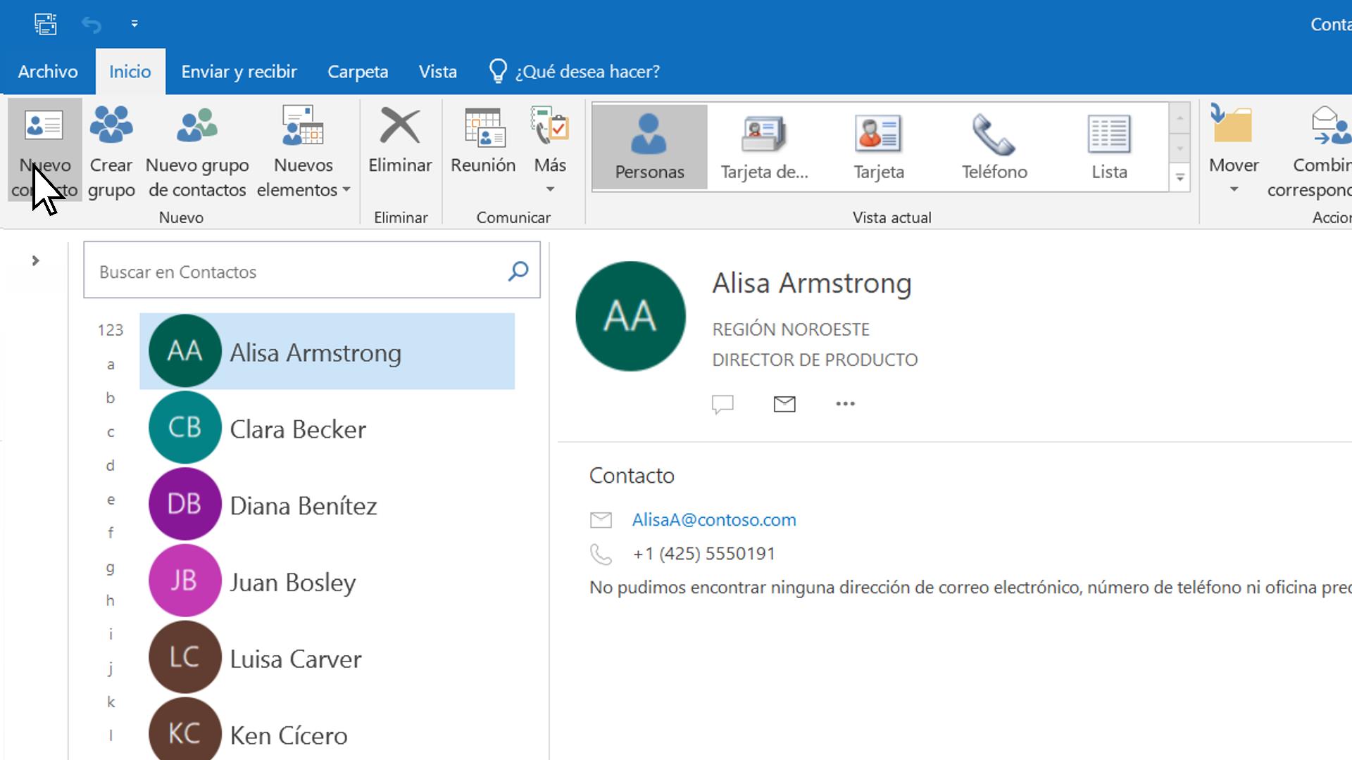 Agregar un contacto en Outlook - Soporte técnico de Microsoft