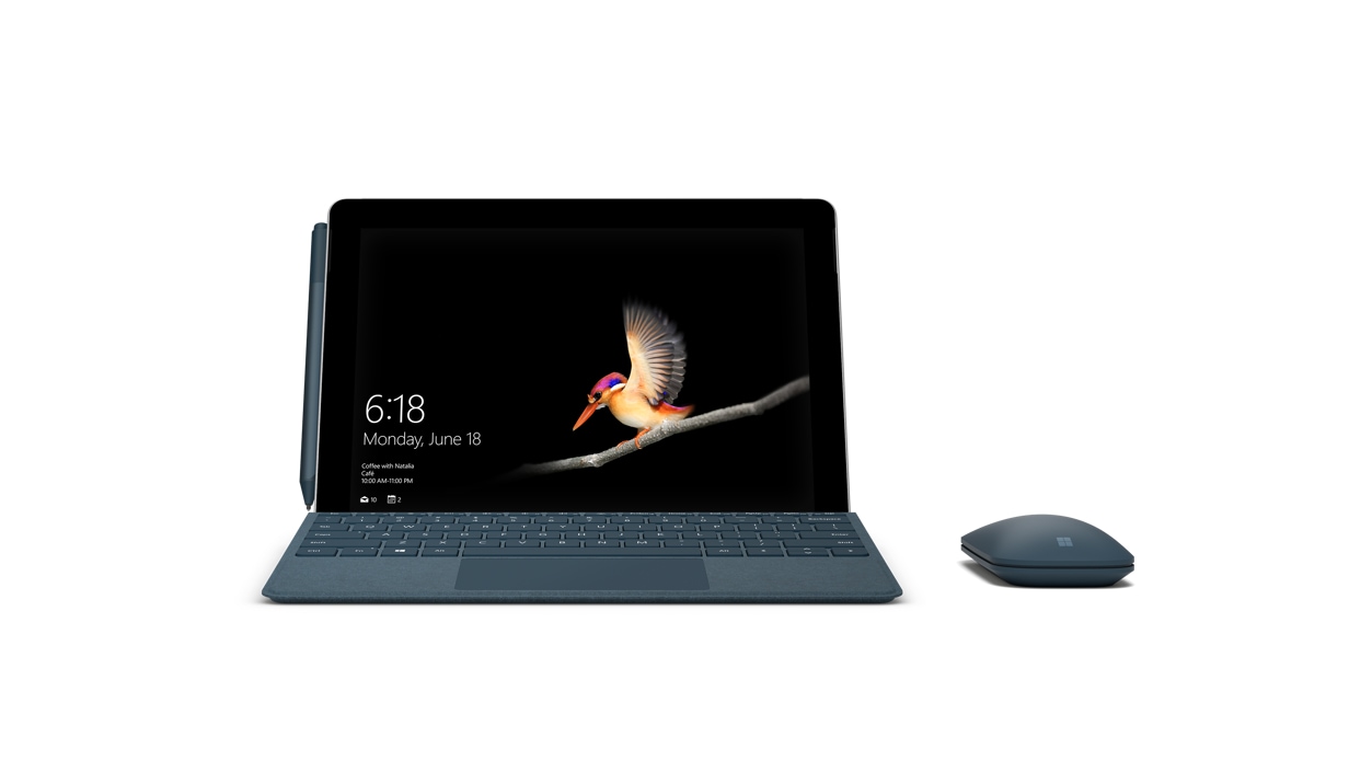 Front view of Surface Go and Surface Mobile Mouse