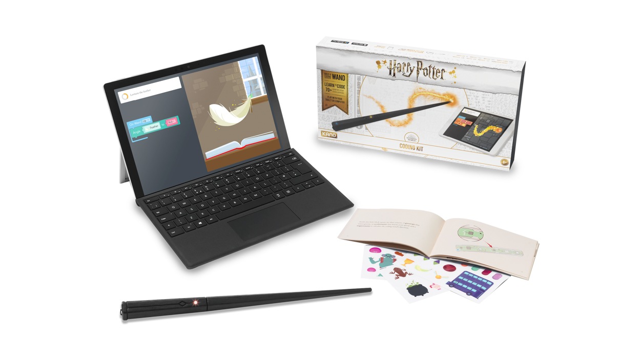 The contents of the Kano Harry Potter Coding Kit