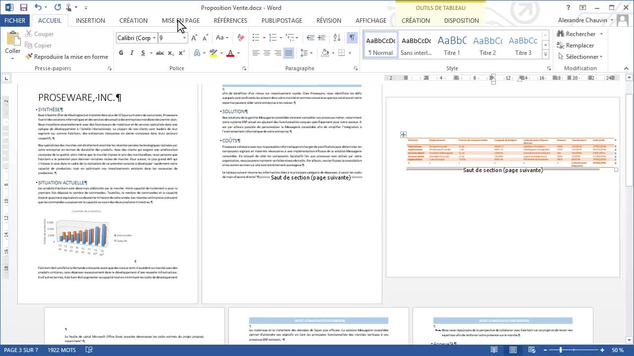 comment mettre une page paysage sur word