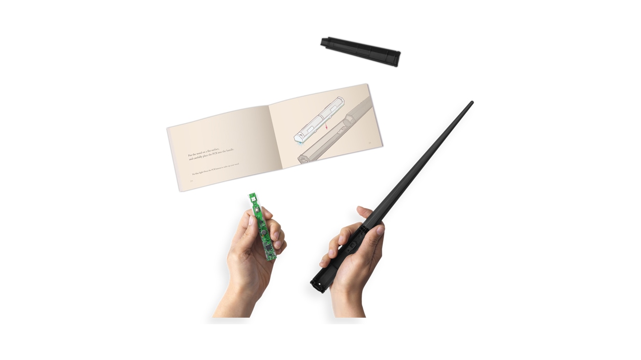 The battery powered wand of the Kano Harry Potter Coding Kit