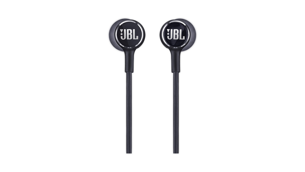 Closeup view of the exterior of JBL Live 100 earplugs