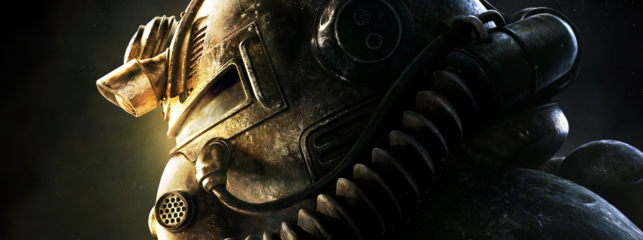 Fallout 76, Close up side view of a Power Armor Helmet