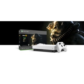 Packs de Xbox One X blanco robot y Fallout 76 con imagen del juego