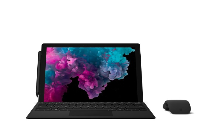 Surface Pro 6 in Black with Surface Pen and Surface Arc Mouse