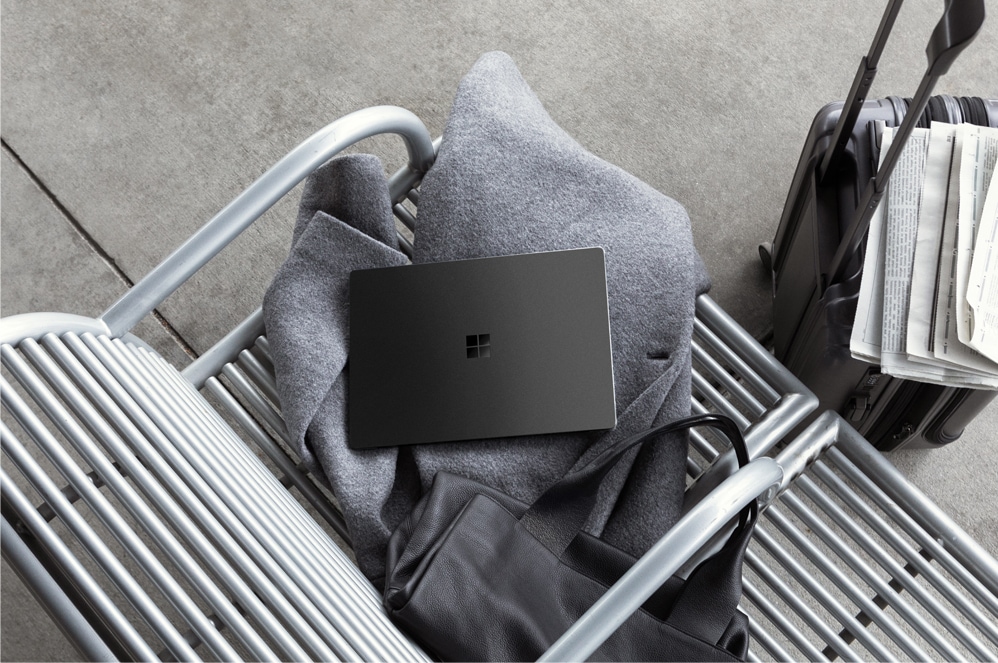 Surface Laptop 2 on a bench