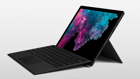 Black Surface Pro 6 in Laptop mode