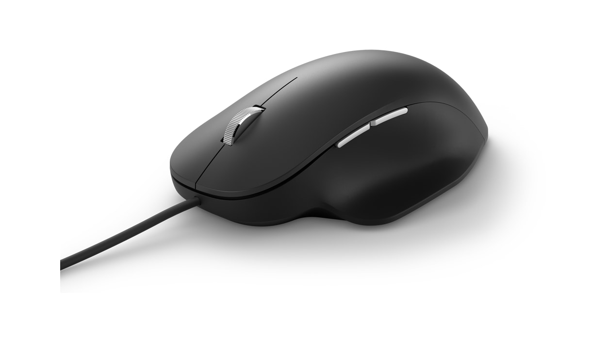 Angled front view of Microsoft Ergonomic Mouse