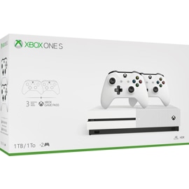 Xbox One S bundle with two controllers.
