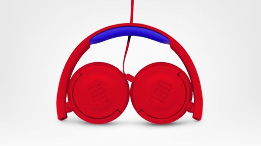 folded JBL JR300 Red headphones