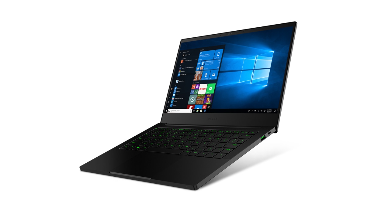 Left Angled view of the Razer Blade Stealth 13 FHD floating