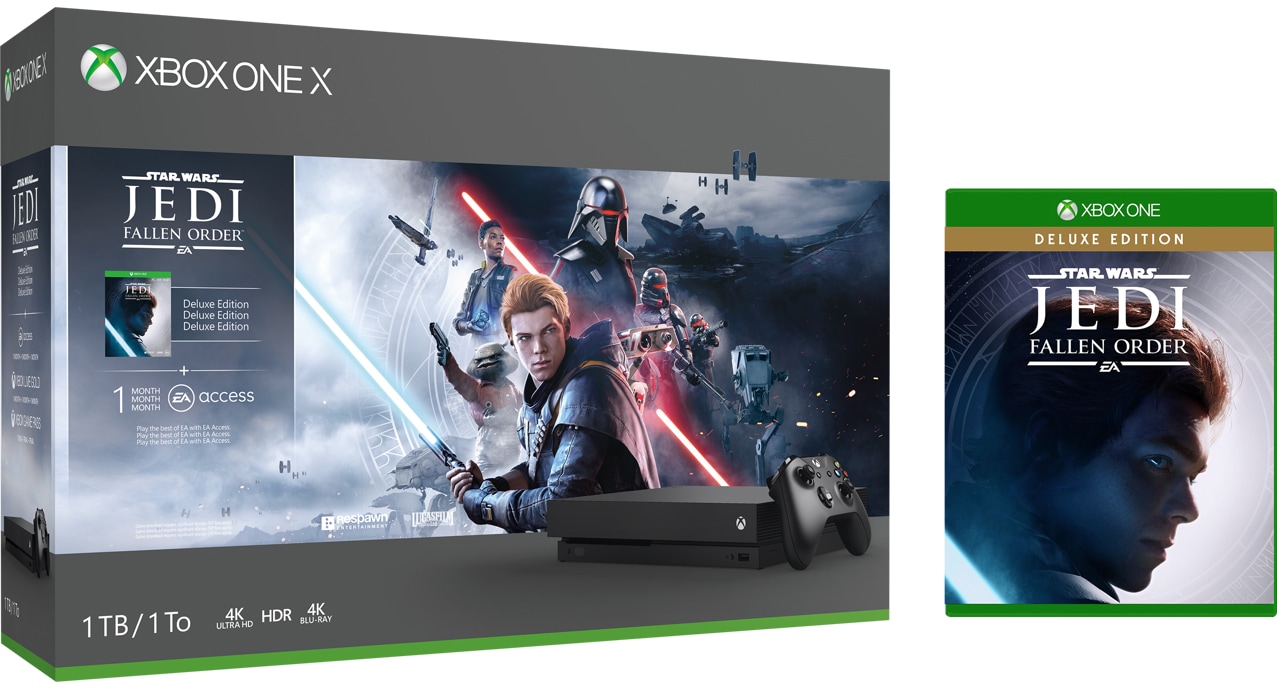 Xbox One X Star Wars Jedi: Fallen Order bundle box art
